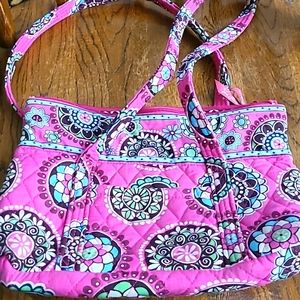 NEW VERA BRADLEY POCKETBOOK Pink with blue & green, Width 11 1/2"  Height 9"